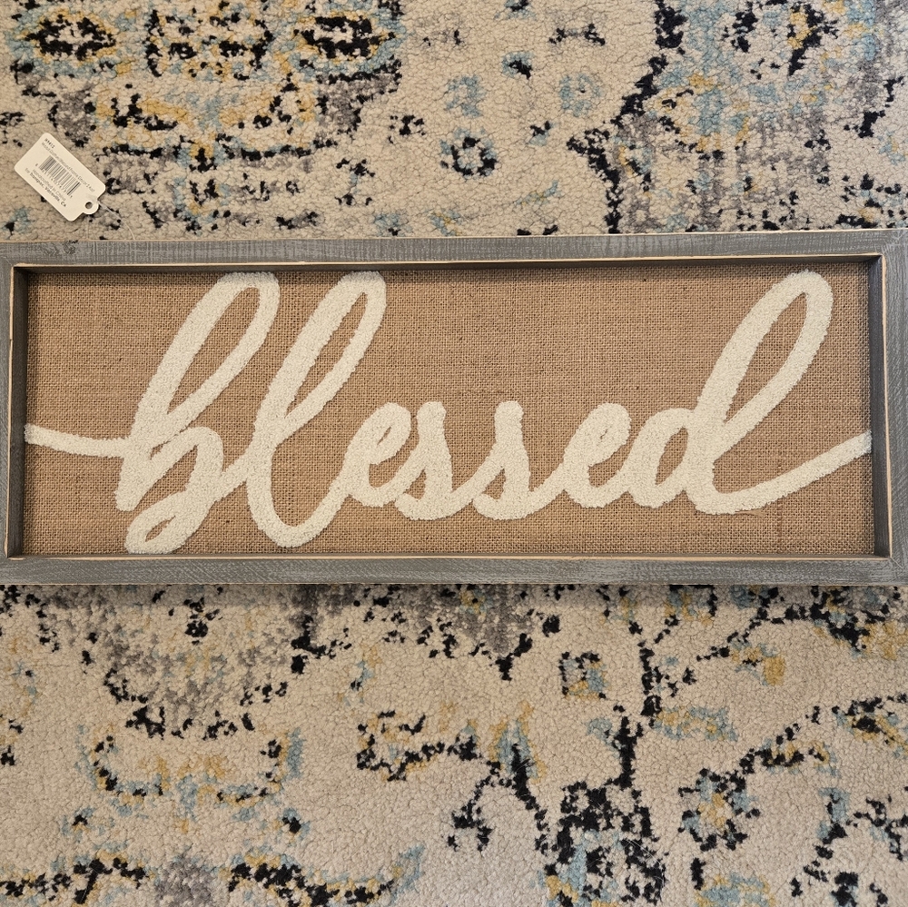 NWT Framed "blessed" sign/wall hanging
